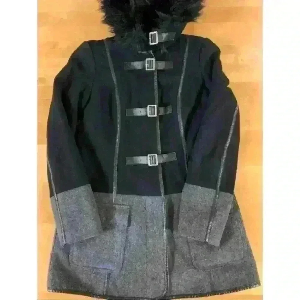 EUC Rw&Co Wool Blend Hooded  Peacoat
